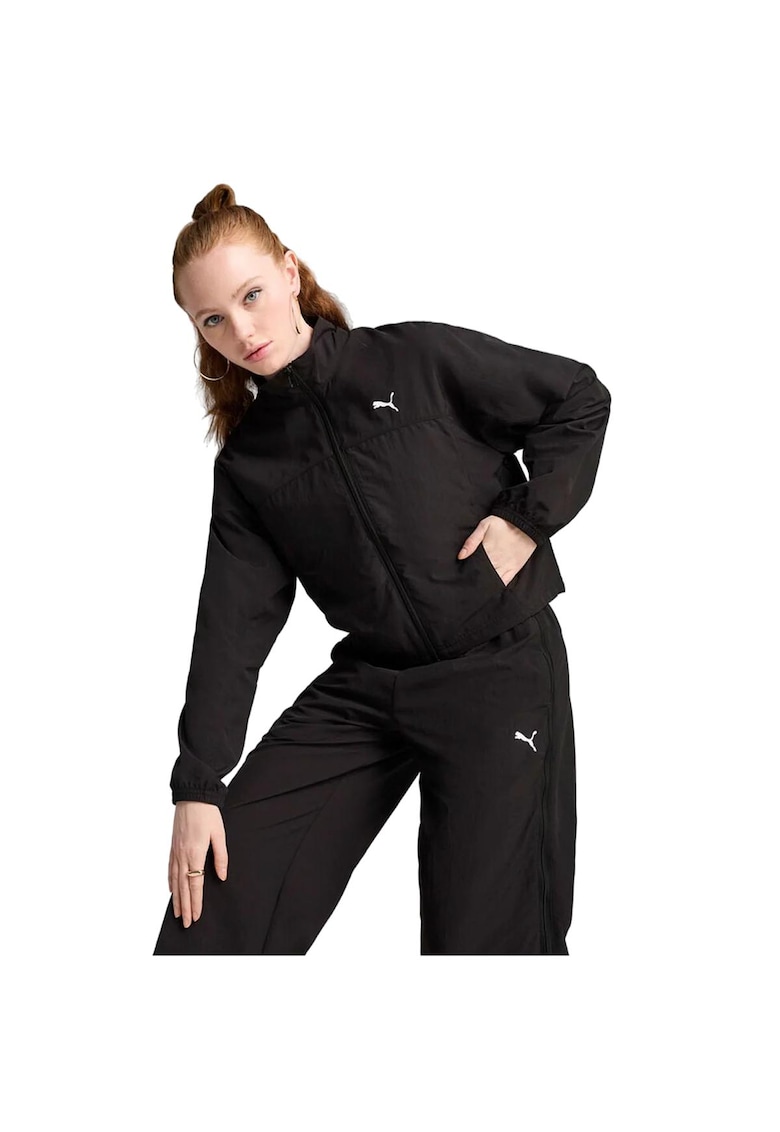 Jacheta dama neagra - 100% nylon - cu fermoar