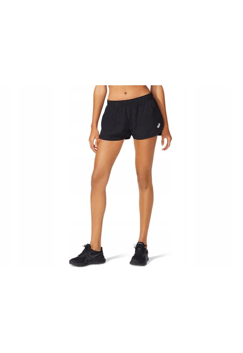 Pantaloni sport dama - Core Split Short - negru - material performant