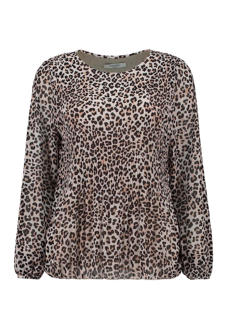 Bluza cu animal print si pliuri