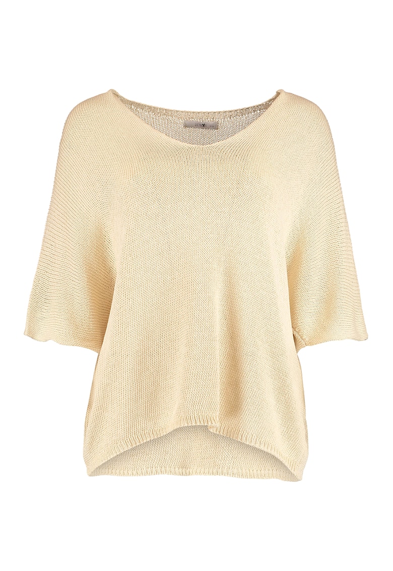 Pulover cu decolteu en-coeur si maneci 3/4