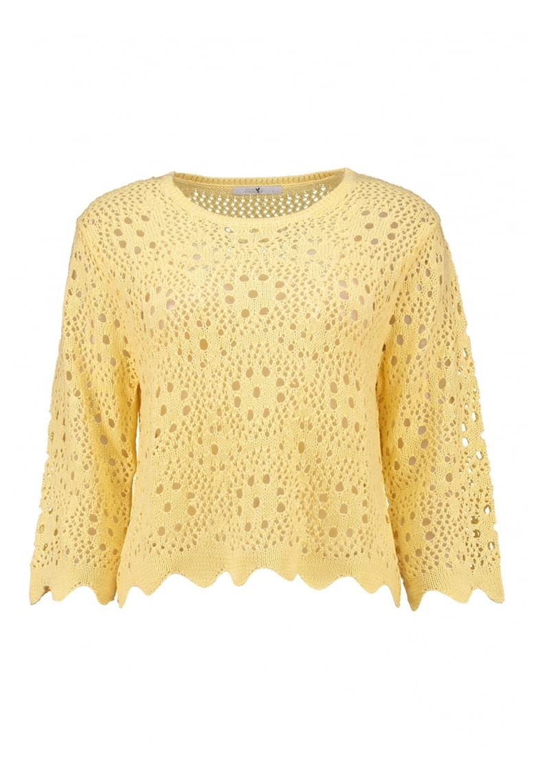 Pulover cu decupaje si decolteu la baza gatului Pulover cu decupaje si decolteu la baza gatului