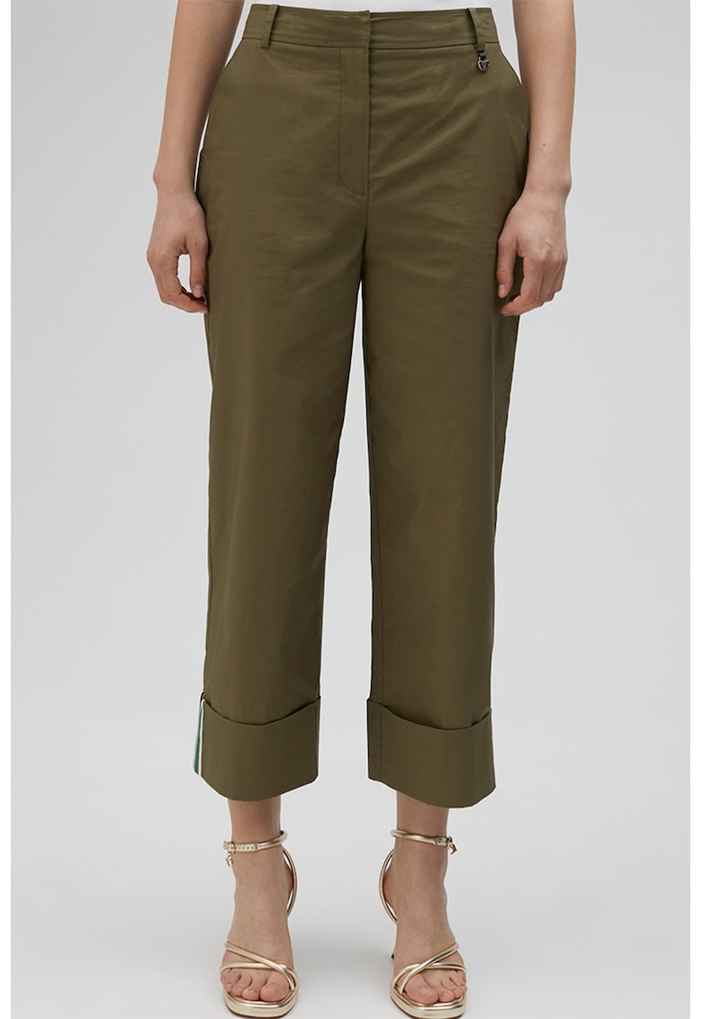 Pantaloni crop cu talie inalta Pantaloni crop cu talie inalta