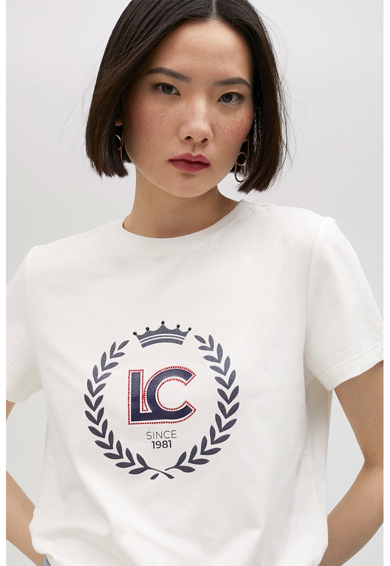 Tricou cu decolteu la baza gatului si logo Tricou cu decolteu la baza gatului si logo