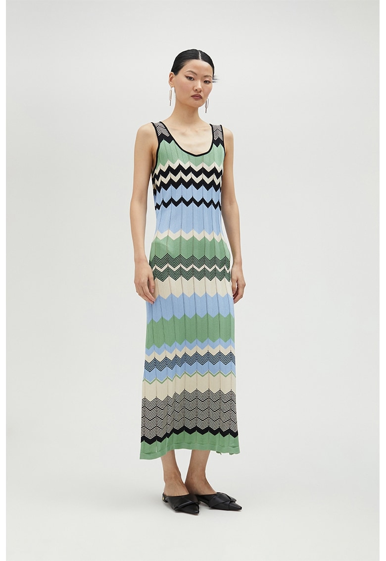 Rochie lunga din amestec de modal - fara maneci - cu slit lateral Rochie lunga din amestec de modal - fara maneci - cu slit lateral