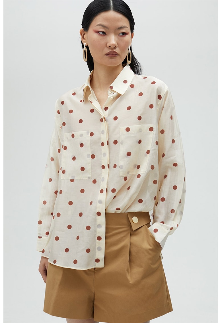 Camasa din amestec de tencel cu buzunare pe piept Camasa din amestec de tencel cu buzunare pe piept