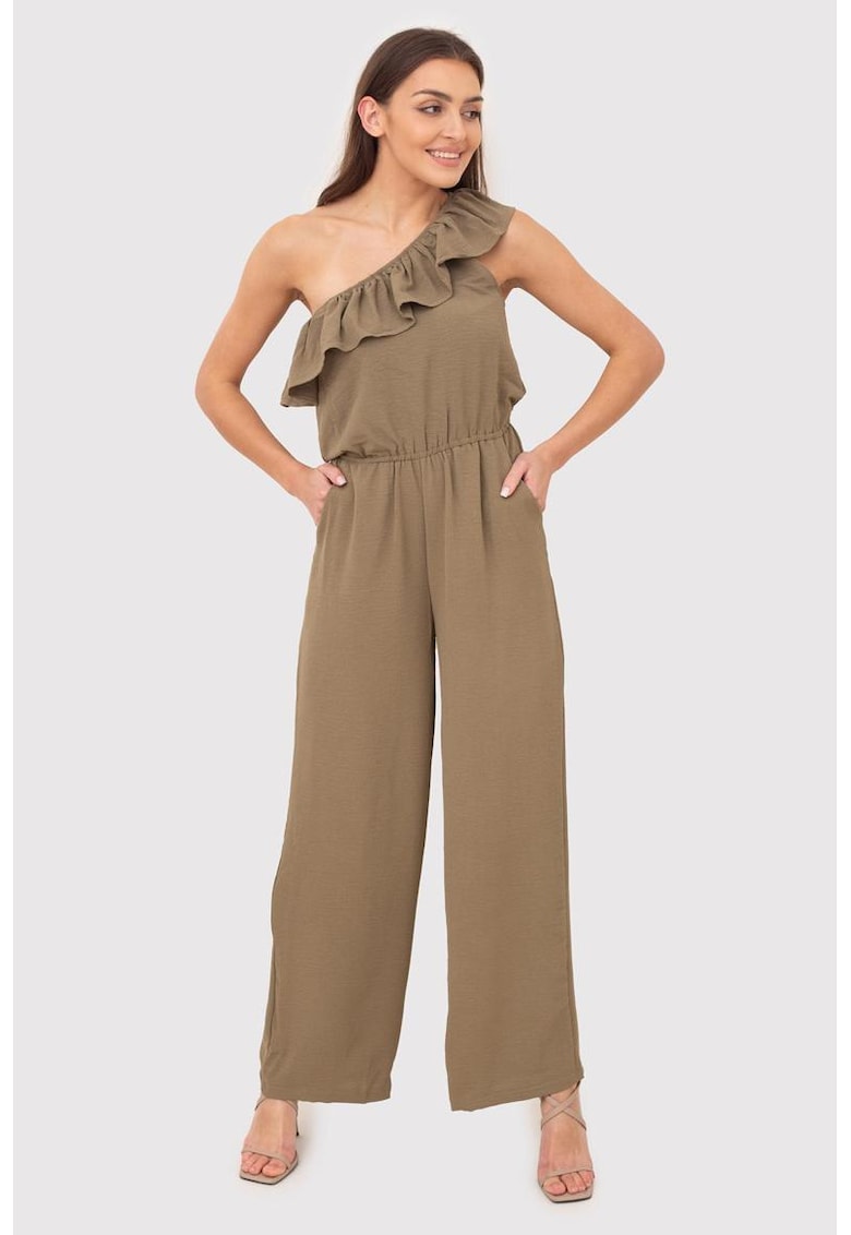 Salopeta cu un umar cu volane - PA612