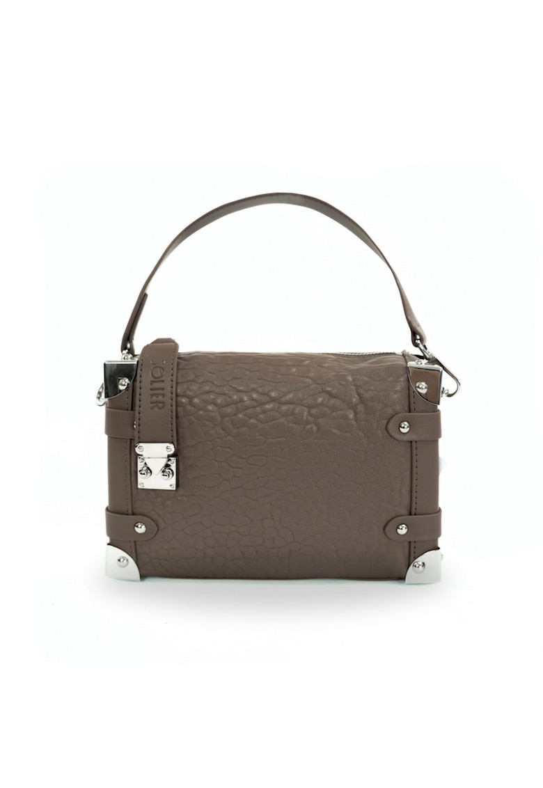 Geanta dama din piele FL43 Nessa - tip crossbody mica - 3 moduri de purtare - accesorii argintii - de umar - mana sau crossbody