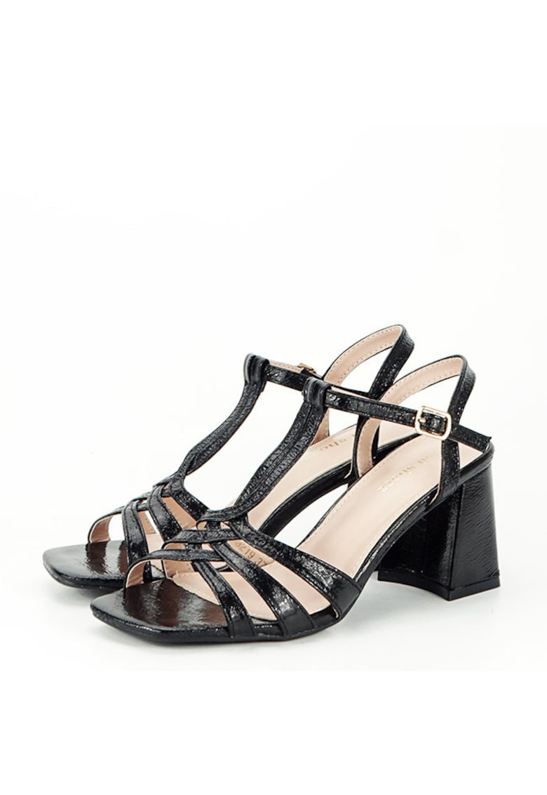 Sandale negre elegante cu toc gros 3219 130 14969 - Negru