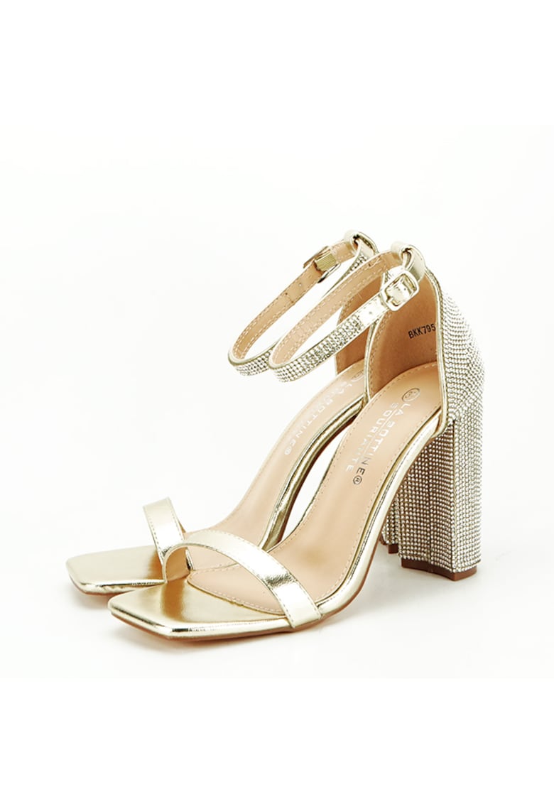 Sandale aurii cu toc BKK7951 128 13166 Sandale aurii cu toc BKK7951 128 13166