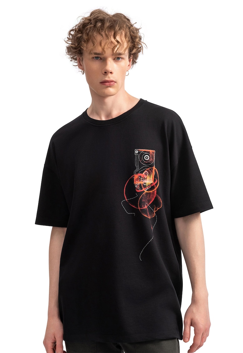 Tricou unisex cu imprimeu abstract Tricou unisex cu imprimeu abstract