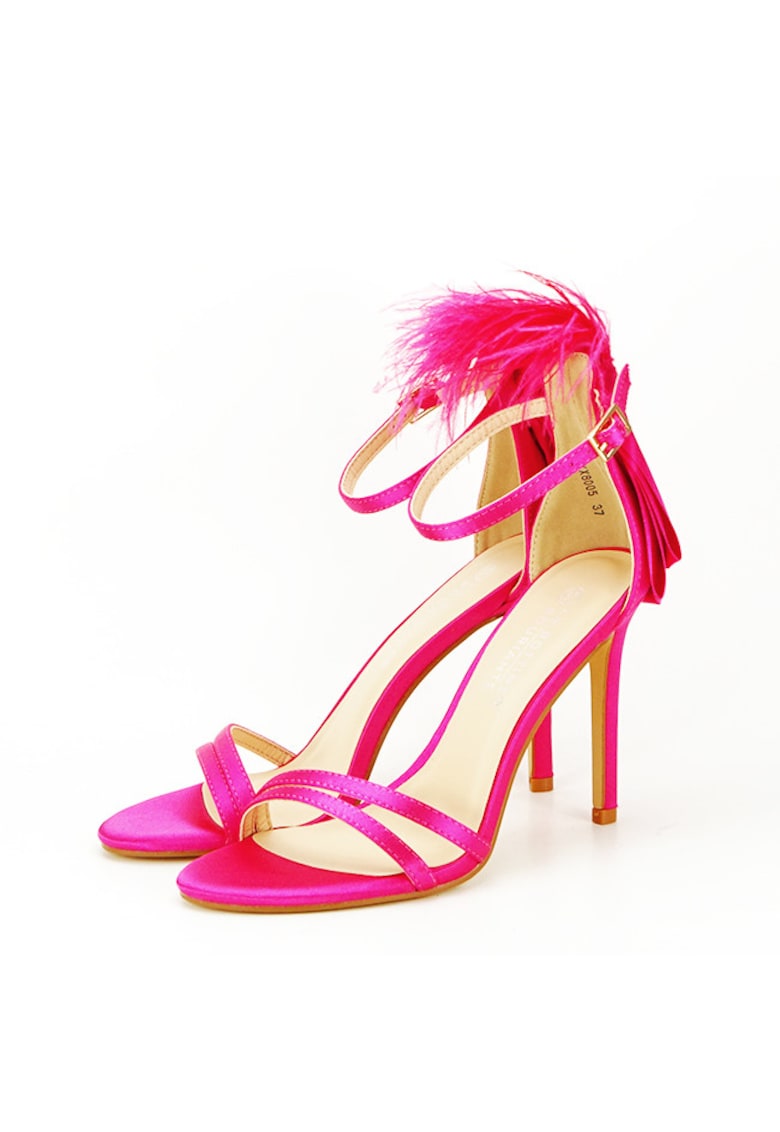 Sandale elegante fucsia cu pene BSX8005 128 13130 - Fucsia