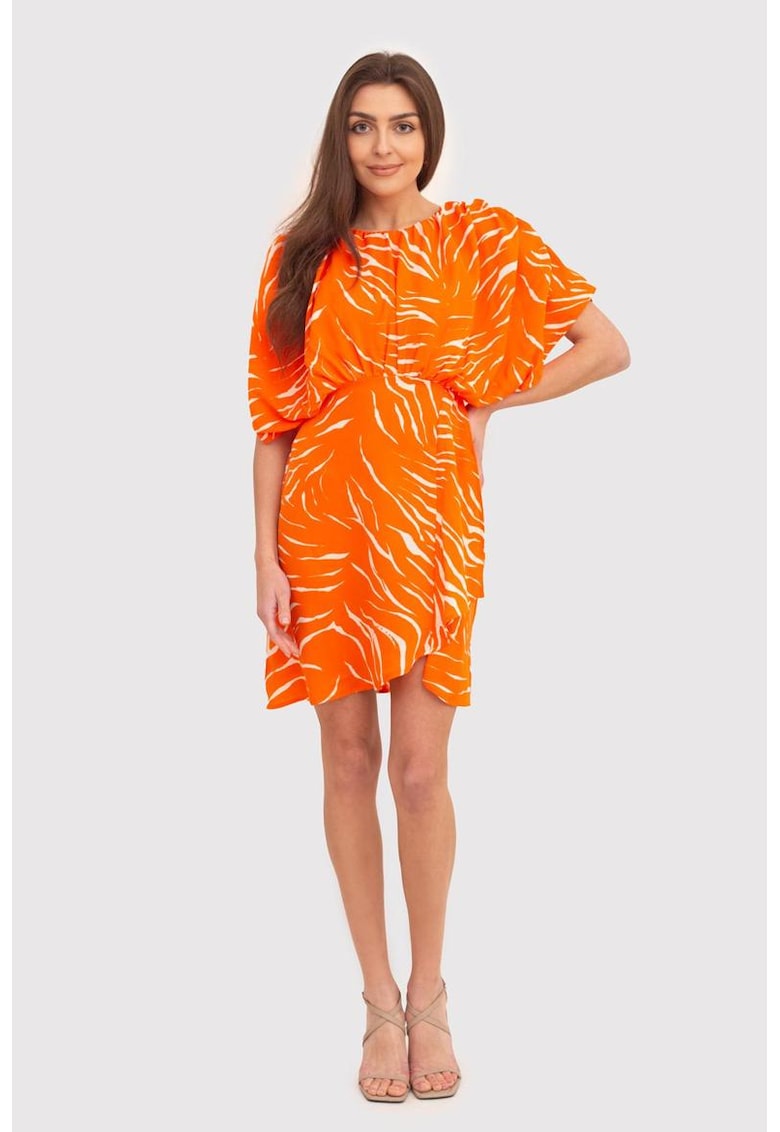 Rochie mini portocalie cu maneci scurte DA1724 BLOOD ORANGE Rochie mini portocalie cu maneci scurte DA1724 BLOOD ORANGE