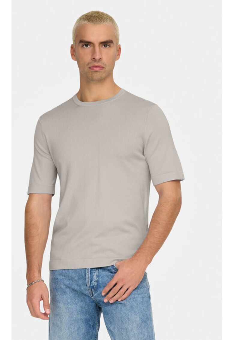 Tricou barbati - 304805226 - Viscoza/Poliester - Bej Tricou barbati - 304805226 - Viscoza/Poliester - Bej