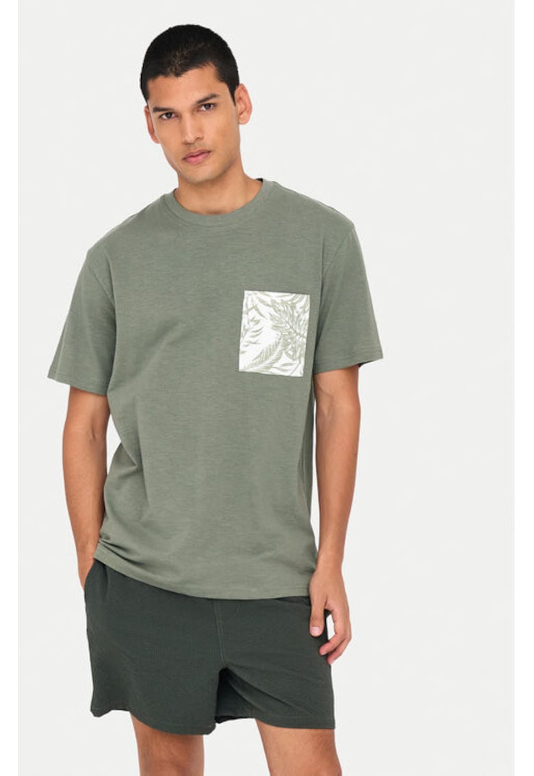 Only Sons Tricou barbati - 304953149 - Bumbac - Verde - Verde
