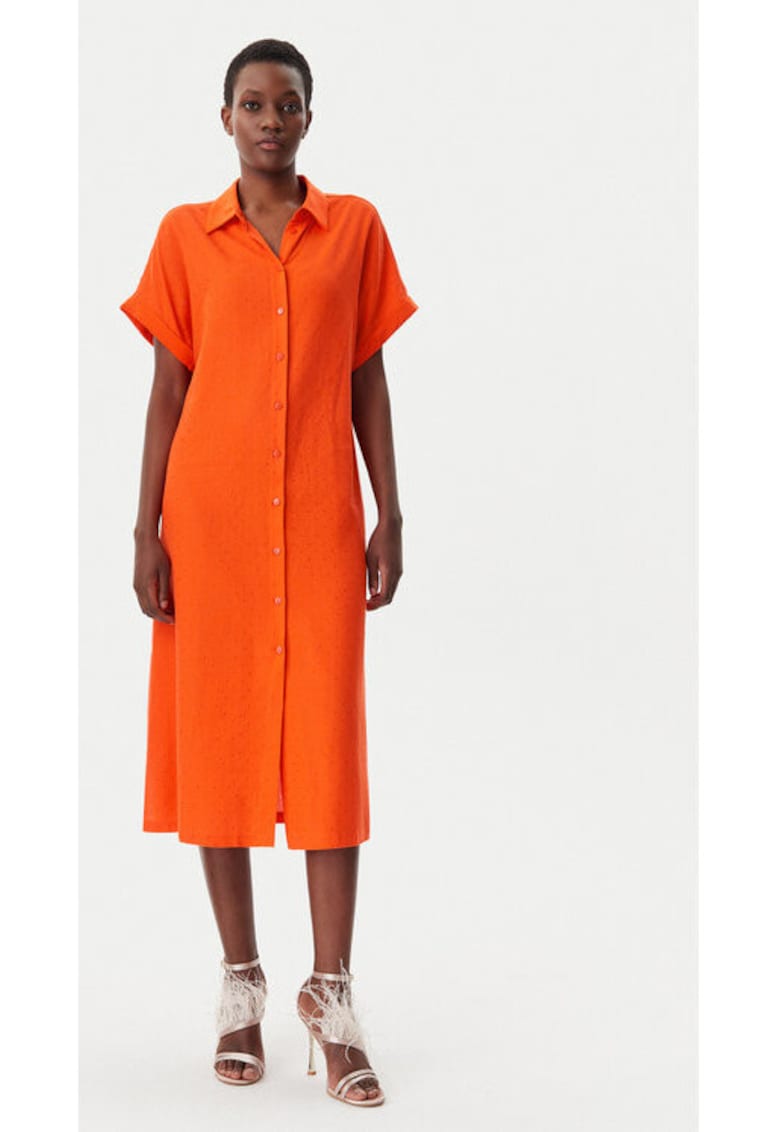 Rochie dama - 305348401 - Bumbac/Poliester - Portocaliu Rochie dama - 305348401 - Bumbac/Poliester - Portocaliu