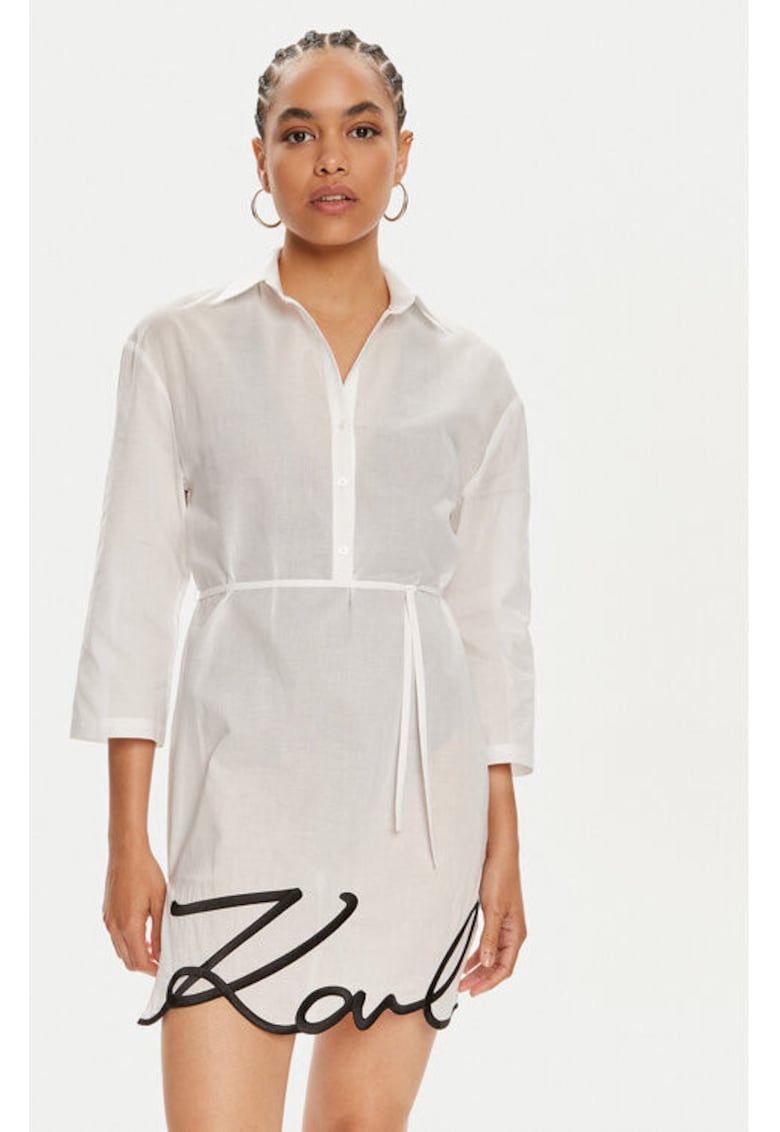 Rochie dama - 303497781 - Bumbac - Alb - Alb