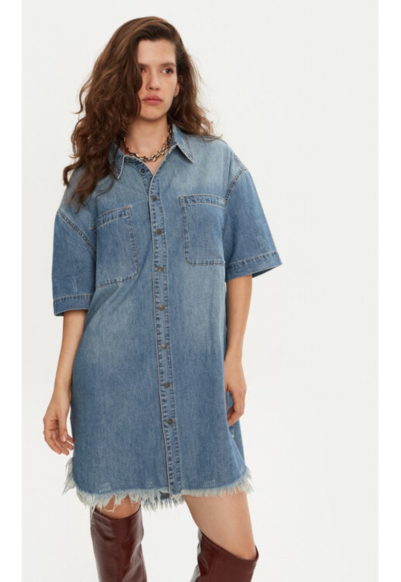 Rochie dama - 304214004 - Bumbac - Albastru Rochie dama - 304214004 - Bumbac - Albastru