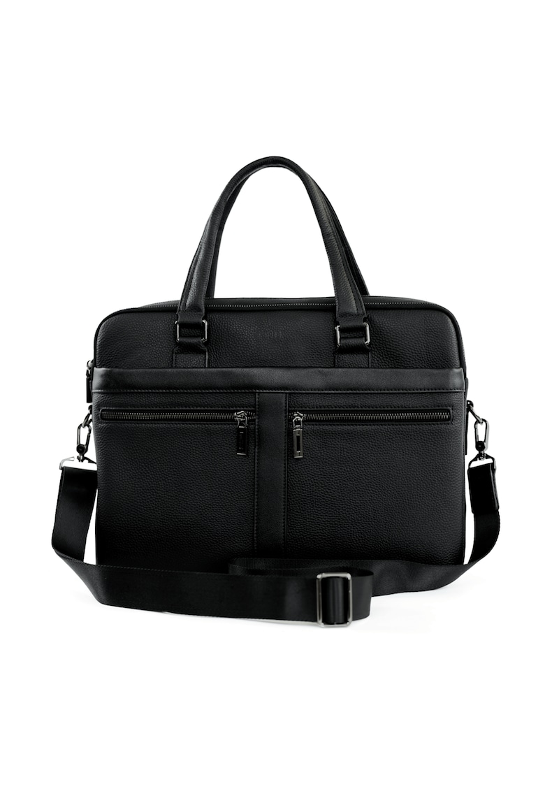 Geanta barbateasca din piele pentru laptop 15″ si documente SL41 Lorien – neagra