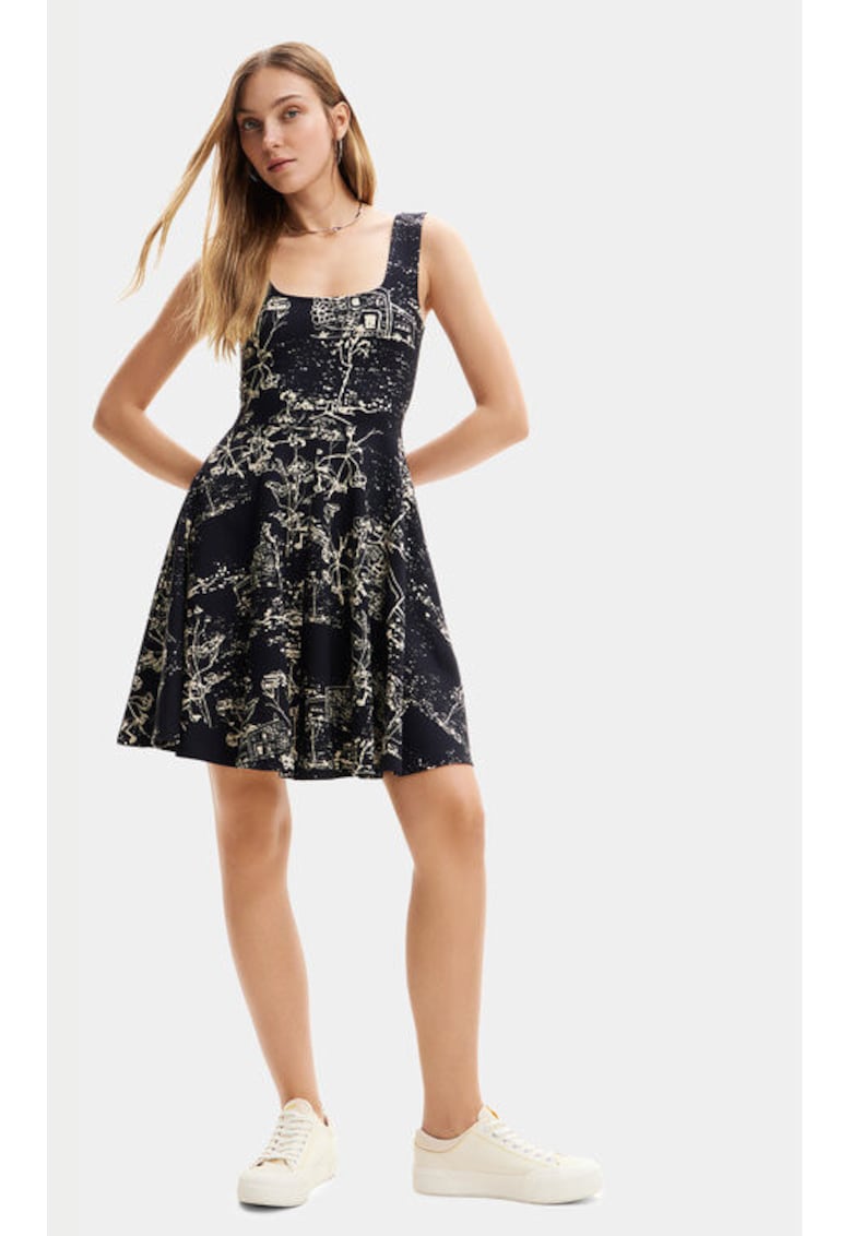Rochie mini cu imprimeu abstract