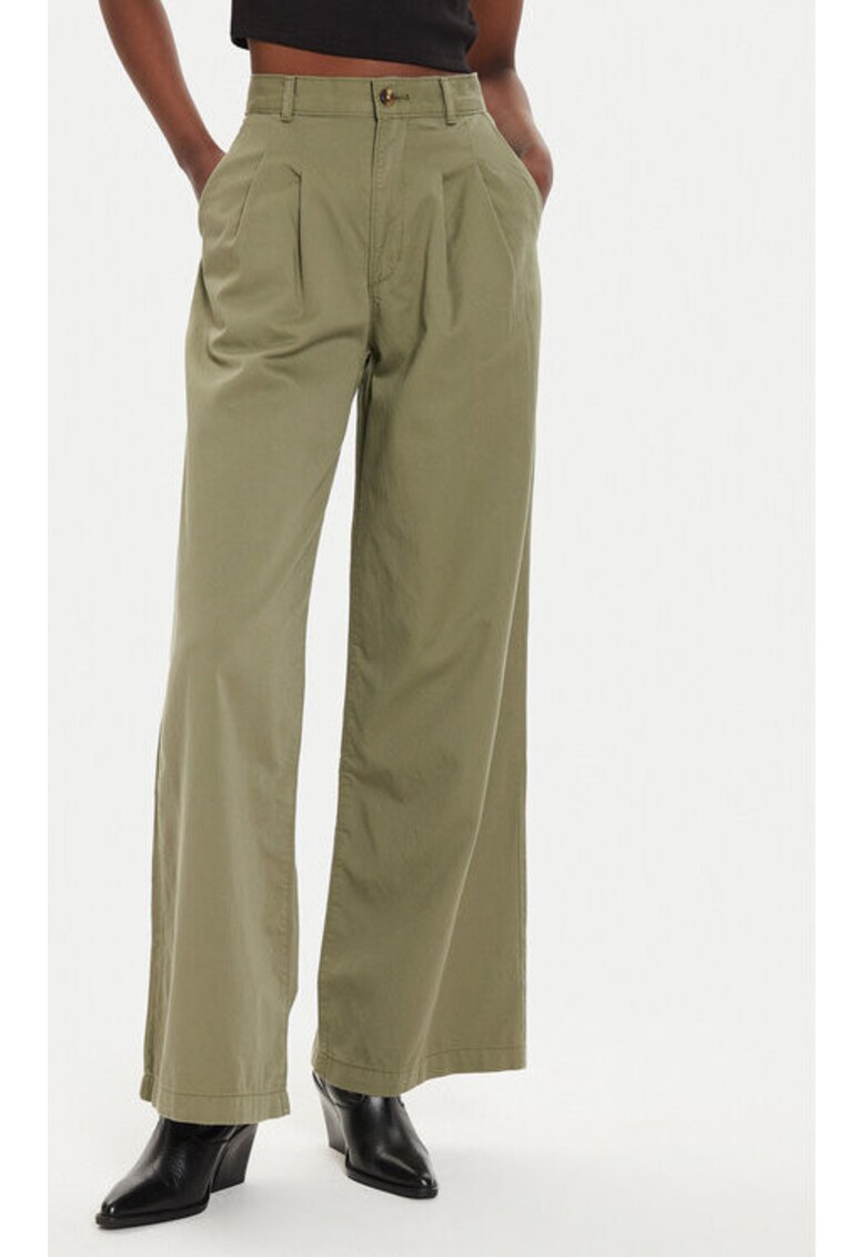 Pantaloni dama -  304254802 - Bumbac/Lyocell - Verde