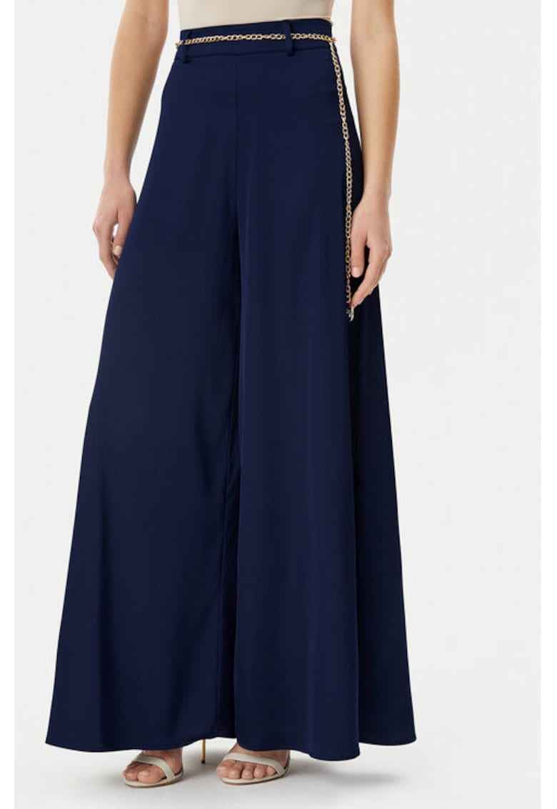 Pantaloni dama - 305318183 - Poliester - Albastru - Albastru