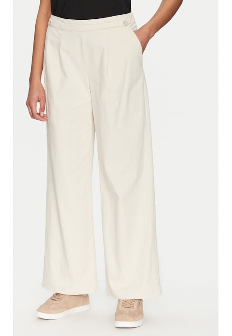 Pantaloni dama - 304784682 - Bumbac - Bej