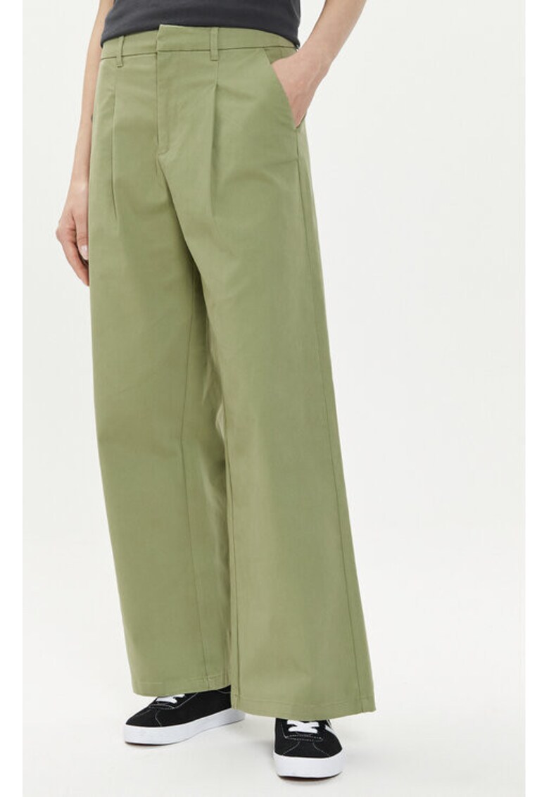 Pantaloni dama - 303390488 - Bumbac - Verde