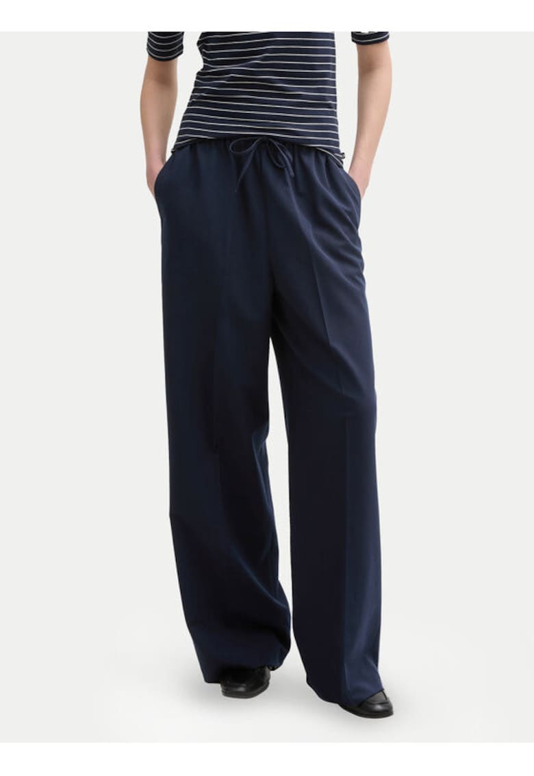 Pantaloni dama - 304817182 - Poliester/Viscoza - Albastru