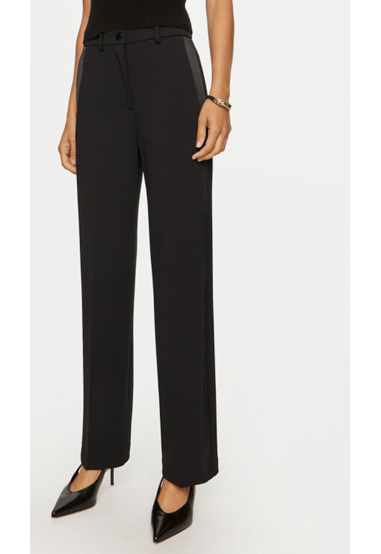 Pantaloni dama - 304725654 - Poliester - Negru - Negru
