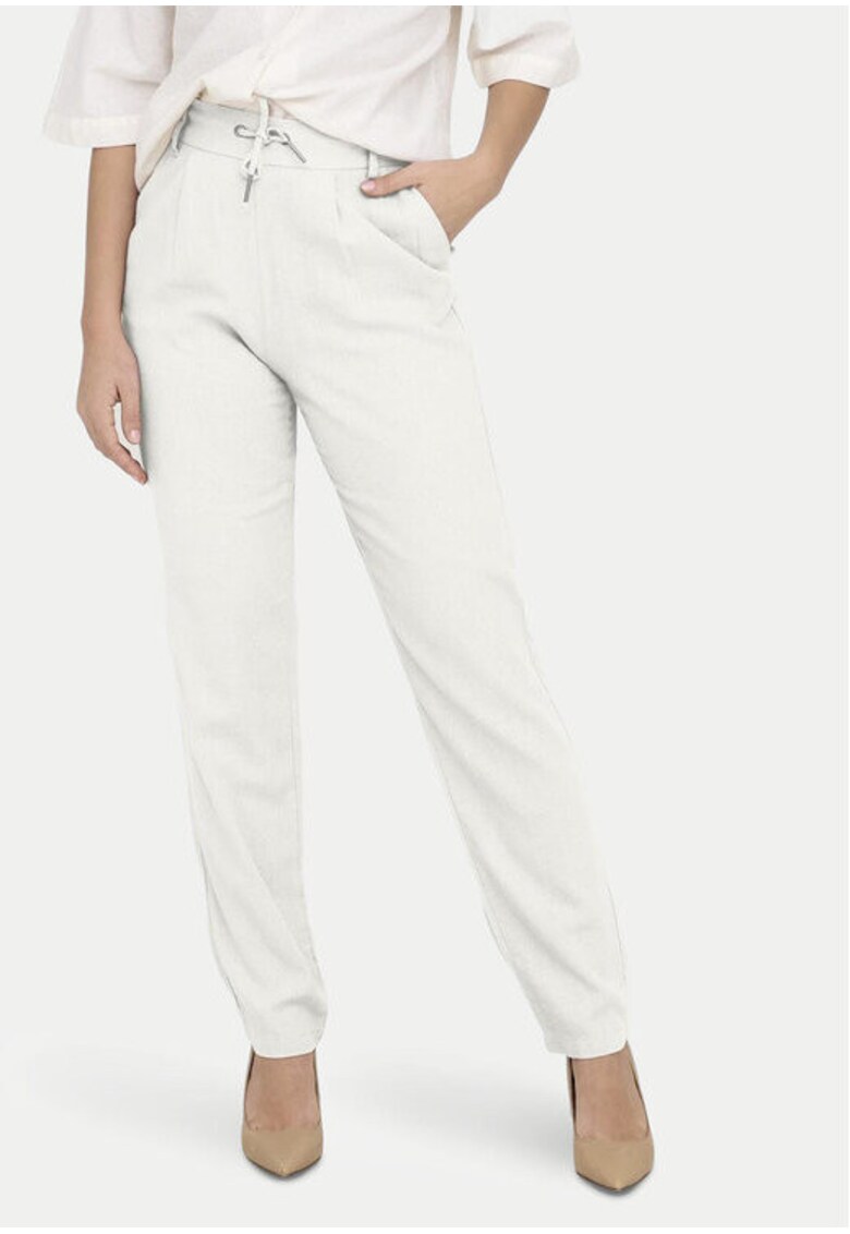Pantaloni dama - 303385880 - In/Viscoza - Alb