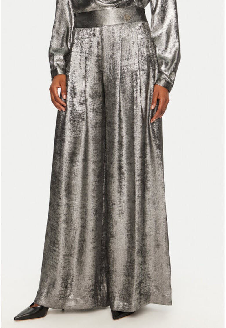 Pantaloni dama - 305018168 - Poliester - S INTL - Argintiu