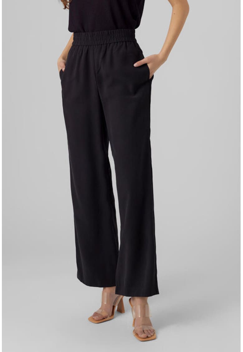 Pantaloni dama - 303612733 - Viscoza - Negru