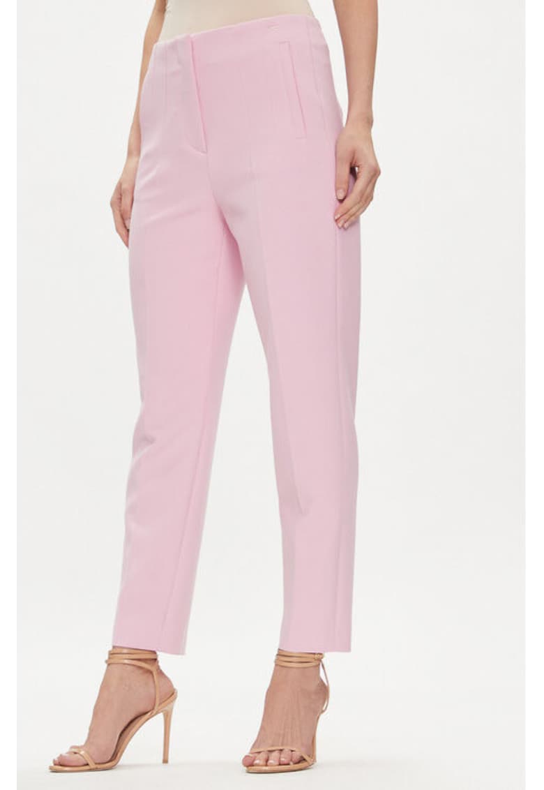 Pantaloni dama - 303931131 - Poliester/Viscoza - Roz
