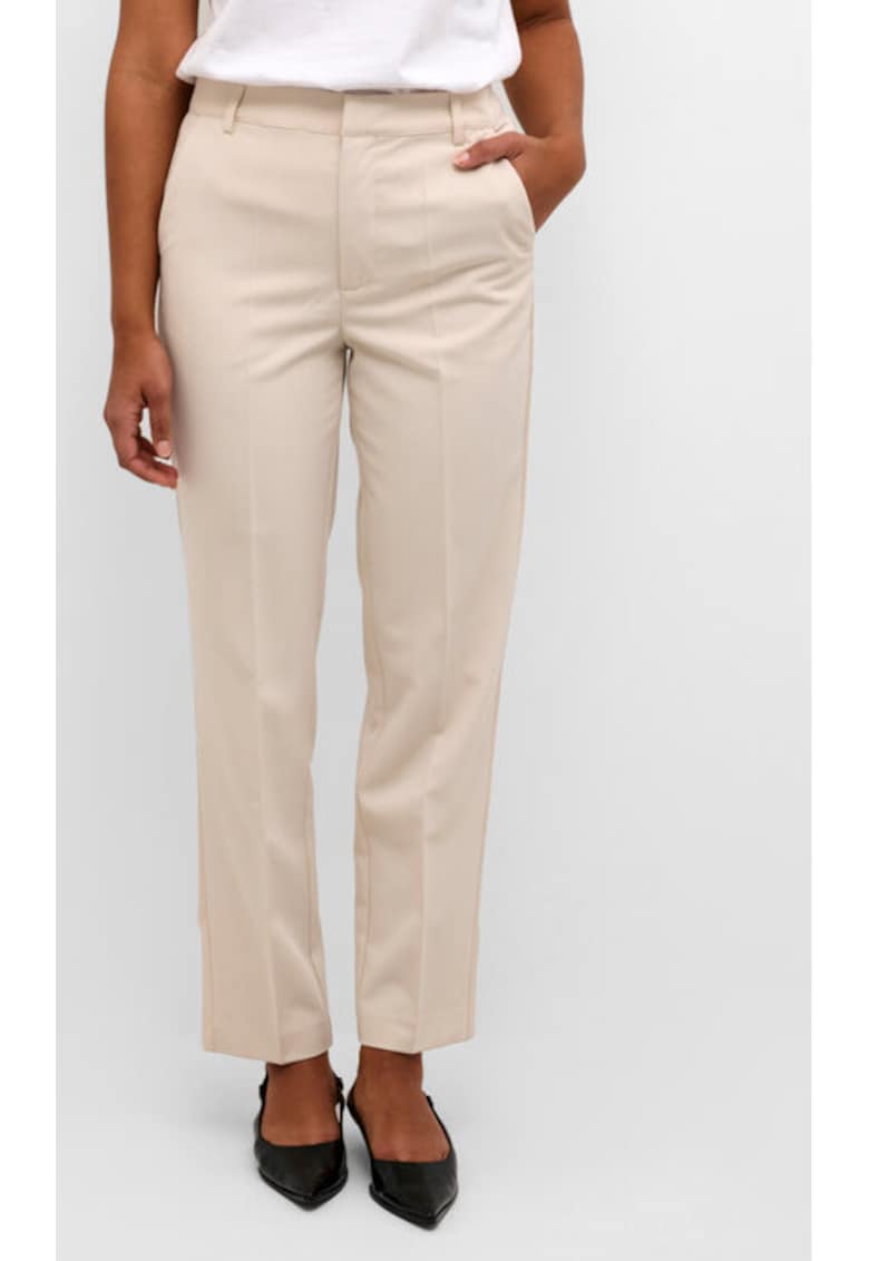 Pantaloni dama - 303582135 - Poliester/Viscoza - Bej