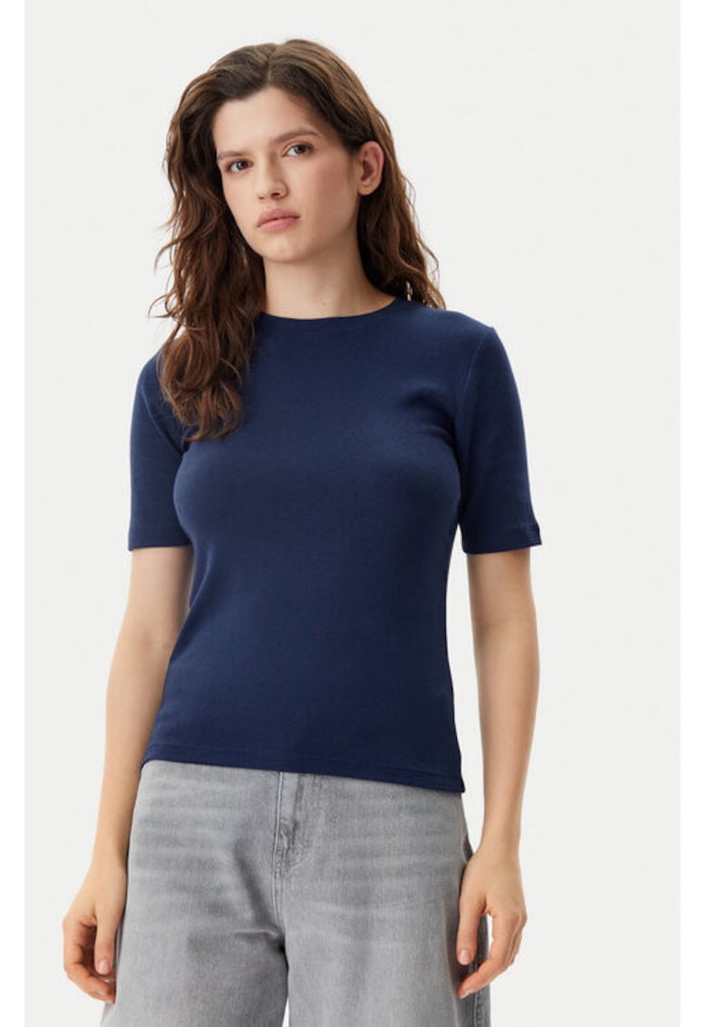 Tricou dama - 305290168 - Bumbac/Modal - Albastru