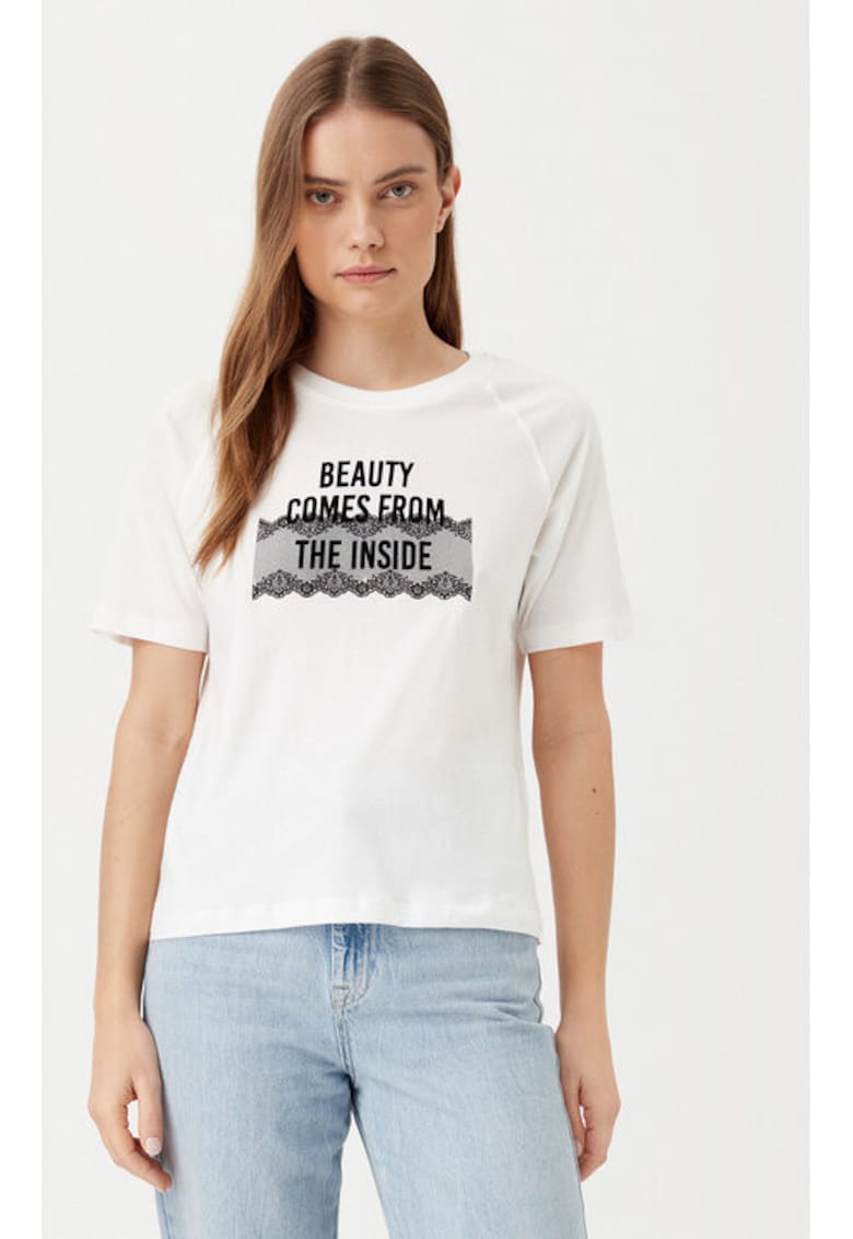 Tricou dama - 304807091 - Bumbac - Alb - Alb