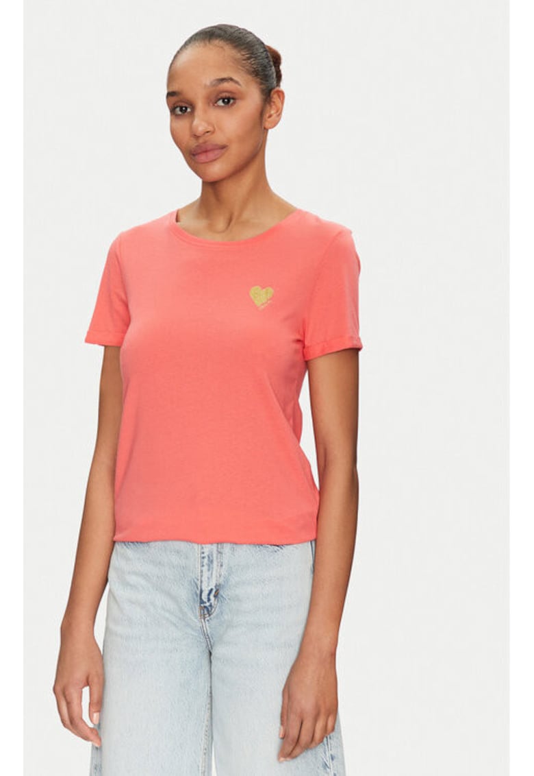 Tricou dama - 304790935 - Bumbac - Roz - Roz