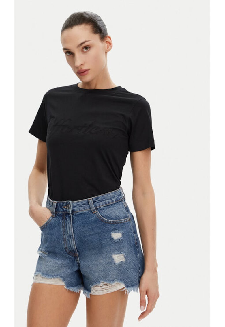 Tricou dama - 304772665 - Bumbac - Negru - Negru