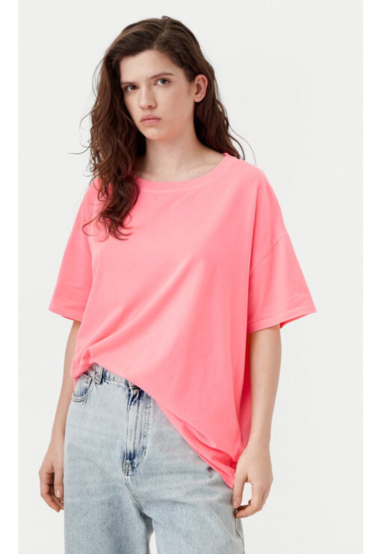 Tricou dama - 304610776 - Bumbac - Roz - Roz