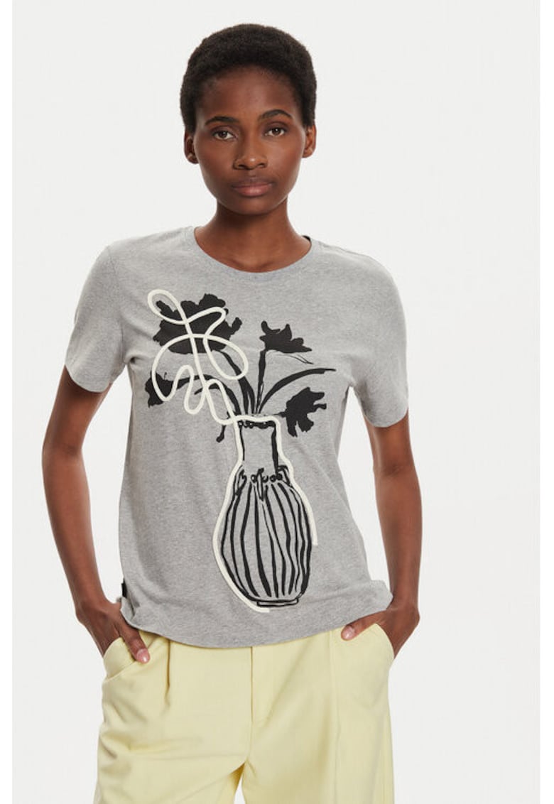 Tricou dama -  304476877 - Bumbac - XS INTL - Gri Tricou dama -  304476877 - Bumbac - XS INTL - Gri