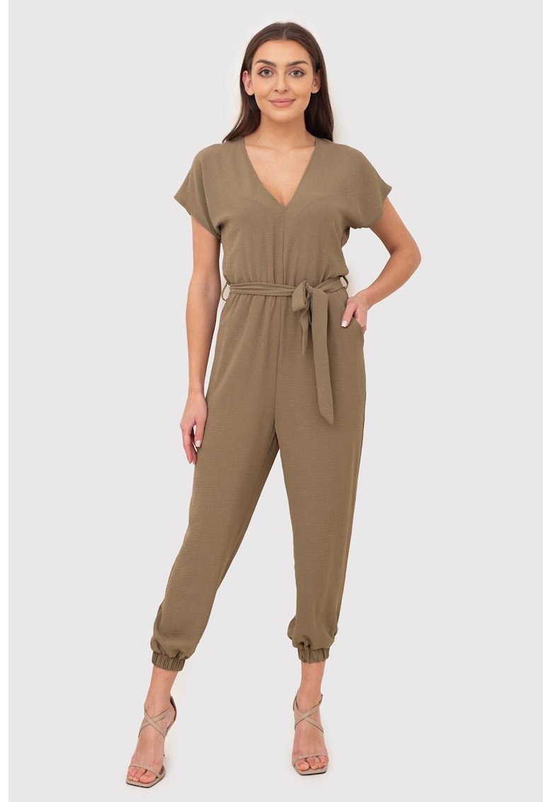 Salopeta cu maneci scurte si decolteu in V PA525