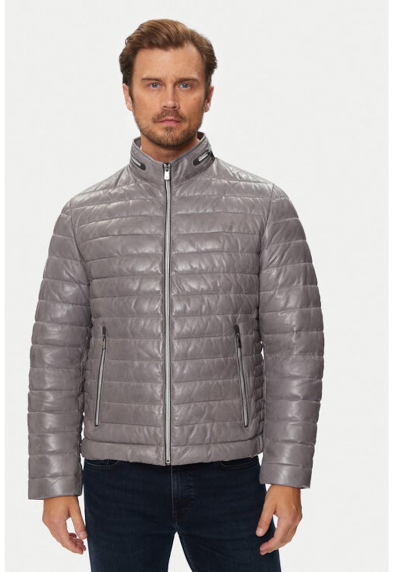 Geaca barbati -  303959593 - Piele naturala - Gri