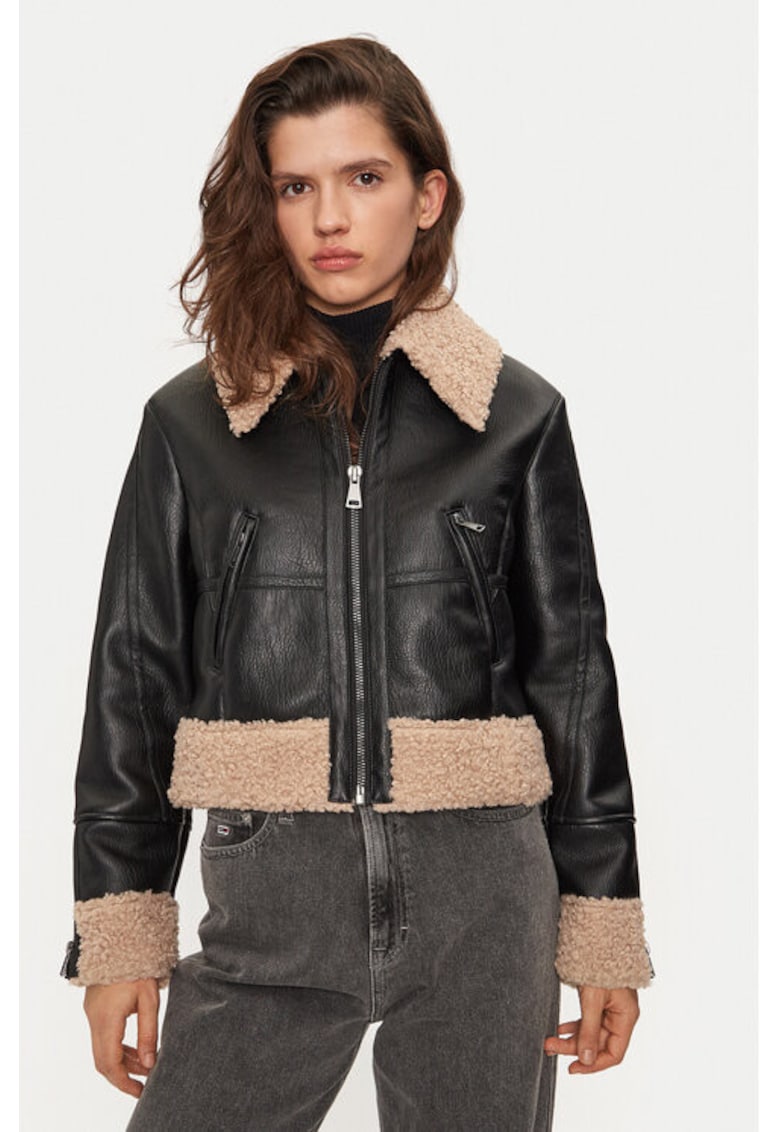 Geaca dama - 304295157 - Piele ecologica - Negru