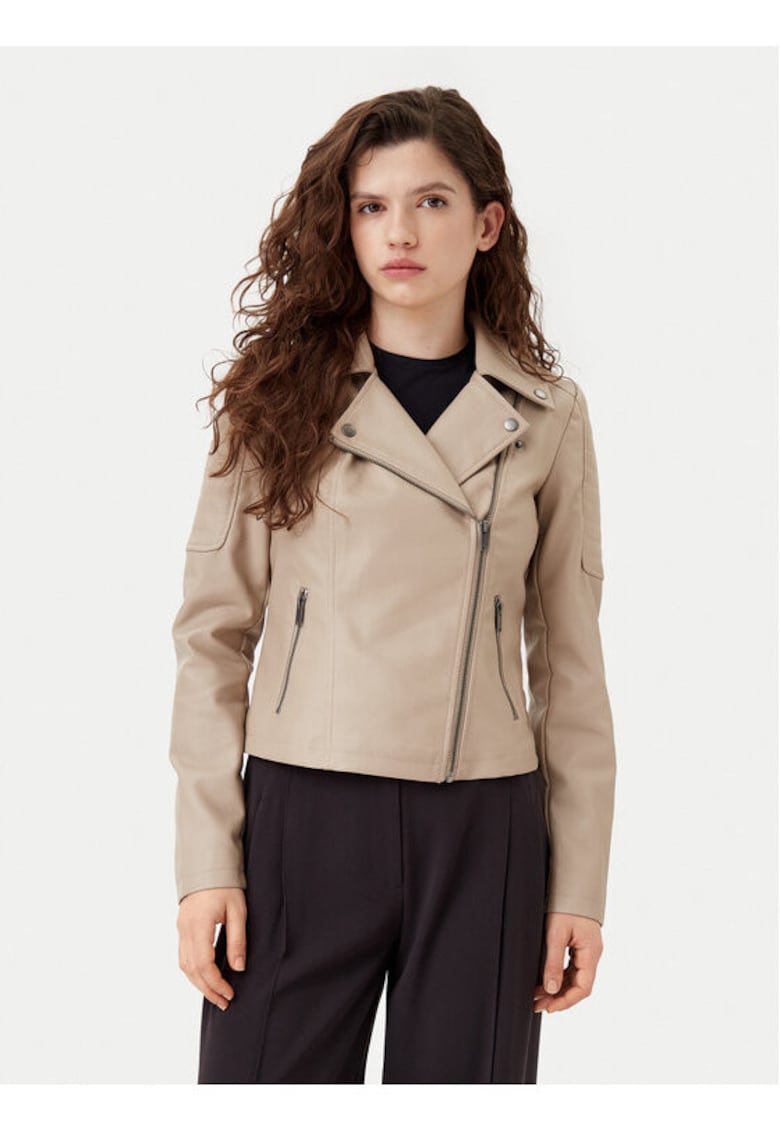 Geaca dama - 304807756 - Piele ecologica - Bej