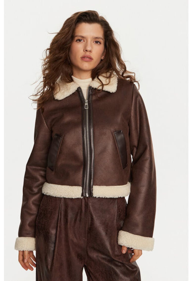 Geaca dama -  304497650 - Piele ecologica - Maro