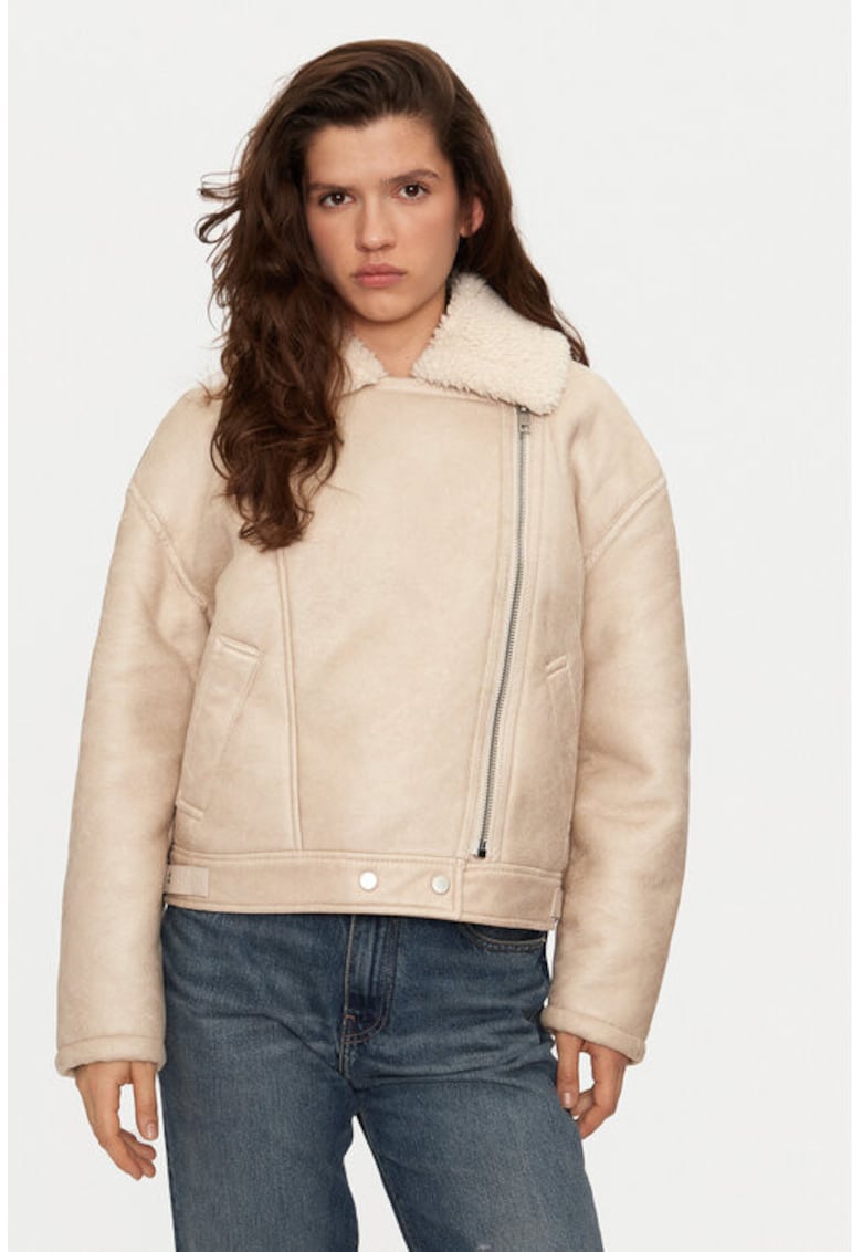 Geaca dama - 304787959 - Piele ecologica - Bej