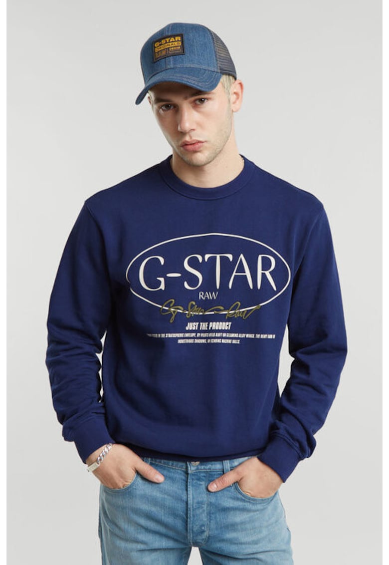 Bluza barbati - G Star Raw - 304421952 - Bumbac organic - Albastru Bluza barbati - G Star Raw - 304421952 - Bumbac organic - Albastru