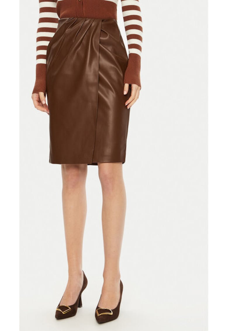 Fusta dama - 304448935 - Piele ecologica - Maro - Maro