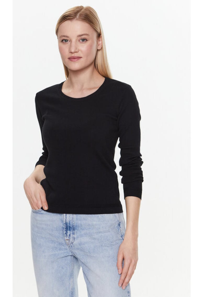 Pulover dama - 304302206 - Bumbac - Negru