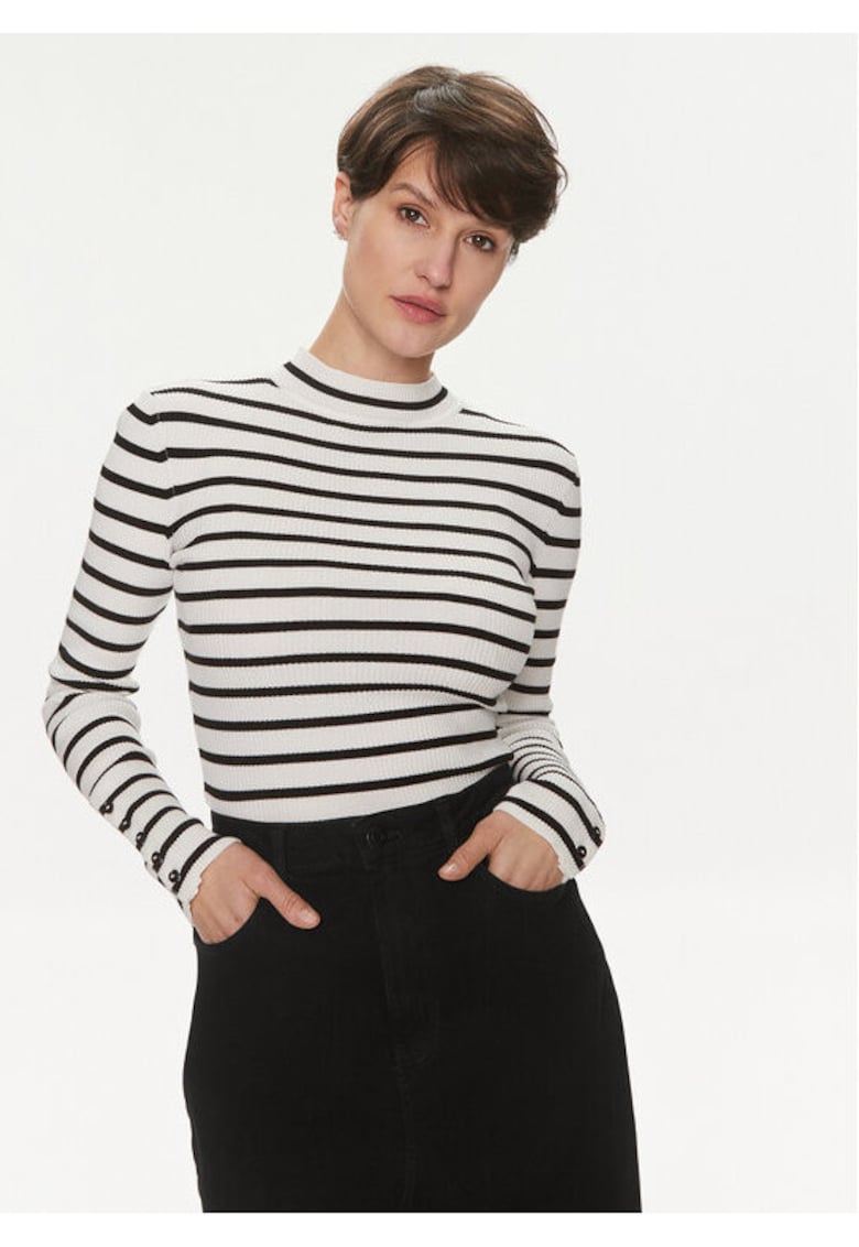 Pulover dama - 303917364 - Viscoza/Poliamida - Alb